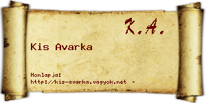 Kis Avarka névjegykártya